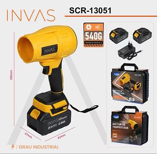 Motor de Sopro 21V 540G Portátil sem Fio com 2 Baterias 3,0Ah e Carregador (INOVA)