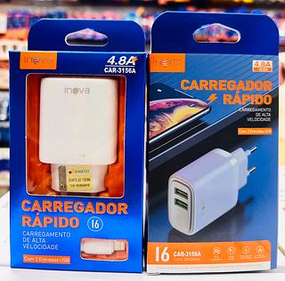CARREGADOR ( 4.8A ) PARA IPHONE ( I6 ). ( INOVA )