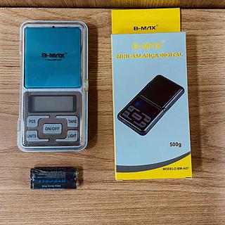 MINI BALANÇA DIGITAL DE BOLSO, 500G. ( B-MAX )