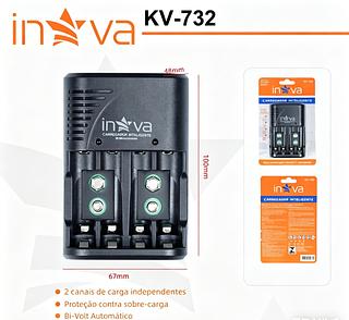 CARREGADOR DE PILHAS E BATERIA, ( AA, AAA, 9V ). ( INOVA )