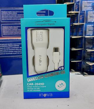 CARREGADOR VEÍCULAR ( 4.1A ), PARA ANDROID ( V8 ). ( INOVA )