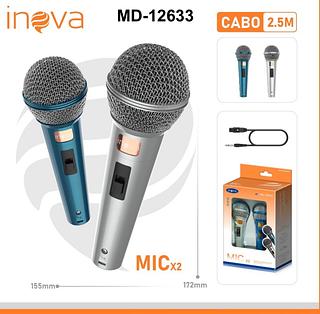 MICROFONE COM FIO PROFISSIONAL ( 2 UNIDADES ) . ( INOVA )