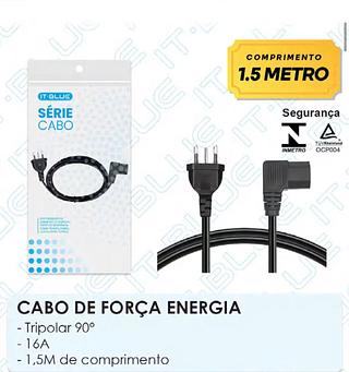 3-CABO DE ENERGIA TRIPOLAR 90, PARA COMPUTADOR, OU TV