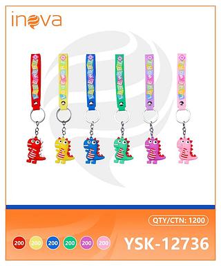 PACOTE DE CHAVEIROS PARA CHAVE DE ( DINOSSAURO ), COM ( 12-UNIDADES ). ( INOVA )