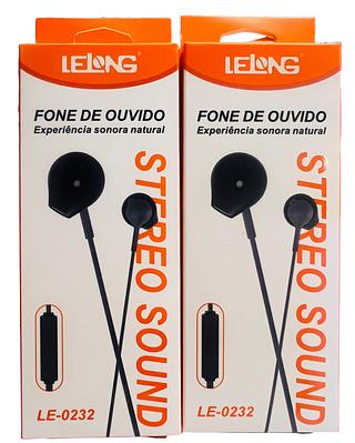 FONE DE OUVIDO COM FIO ( P2 ). ( LELONG )
