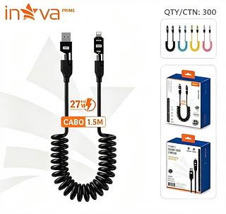 Cabo De Dados 4em1 Potencia a Praticidade en um So Cabo 27W/1.5M A+C Para L+C (INOVA)
