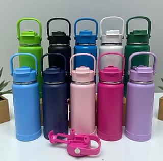 Garrafa Termica inox 800ml Bico Duplo Com Capa Protetora de silicone