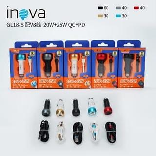 CARREGADOR TURBO ( 20W + 25W ) DE CARRO, PARA ANDROID ( V8 ), ( USB ) E ( USB-C ).