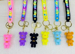 PACOTE DE CHAVEIROS PARA CHAVE DE ( URSO DE GRAVATA ), COM ( 12-UNIDADES ). ( INOVA )