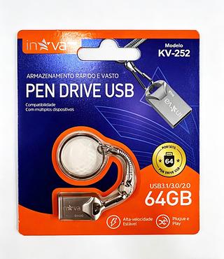 PEN DRIVE DE METAL CHAVEIRO ( 64GB ). ( INOVA )