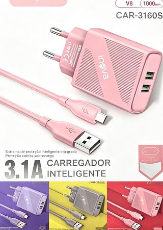 CARREGADOR COLORIDO PARA ANDROID ( V8 ) 3.1A