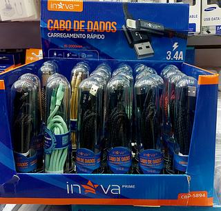 CABO NO TUBO ( 3.4A ) PARA ANDROID ( I6 ), ( 2M ). ( INOVA )