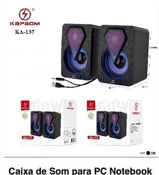 CAIXA DE SOM PARA COMPUTADOR ( PC ), ( 2X 30W ). ( KAPBOM )