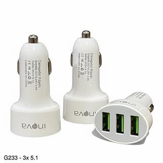 FONTE VEÍCULAR ( 3USB | 5.1A ). ( INOVA )