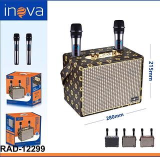 CAIXA DE SOM ( 25W ), COM ( 2 ) MICROFONES, KARAOKÊ. ( INOVA )