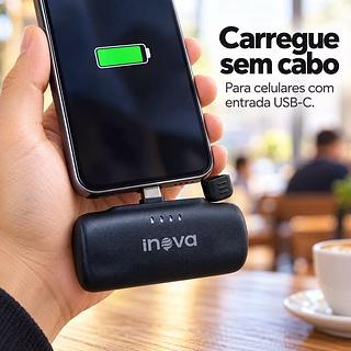 CARREGADOR PORTÁTIL, ( POWER BANK ) CONECTOR TIPO-C ( 4.000mAh ). ( INOVA )