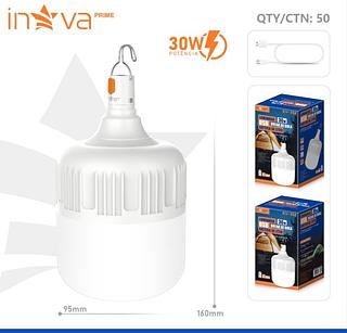 LUMINÁRIA RECARREGÁVEL BOLHA DE BOLA ( 30W ). ( INOVA )
