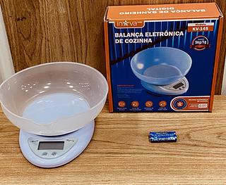 BALANÇA DIGITAL DE COZINHA COM COPO DOSADOR, 5KG/1G. ( INOVA )