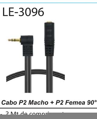 CABO EXTENSOR ( P2 MACHO ), PARA ( P2 FEMEA ), FORMATO ( L ), ( 2M ). ( IT-BLUE )