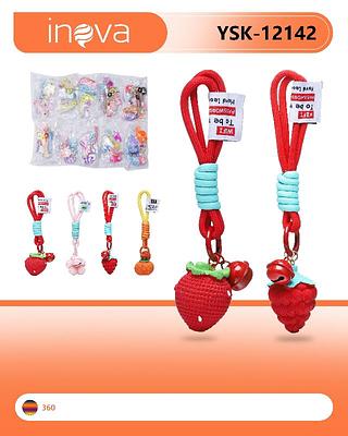 PACOTE DE CHAVEIROS PARA CHAVE DE ( FRUTAS ), COM ( 12-UNIDADES ). ( INOVA )