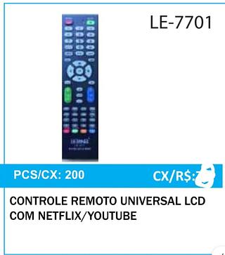 CONTROLE REMOTO UNIVERSAL PARA TV, SMART TV, NETFLIX, YOUTUBE.