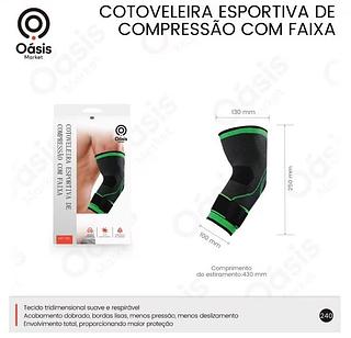 COTOVELEIRA ESPORTIVA DE COMPRESSÃO COM FAIXA. ( Oásis )