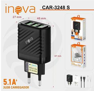 CARREGADOR ( 5.1A ) PARA ANDROID ( V8 ), CABO SOLTO. ( INOVA )