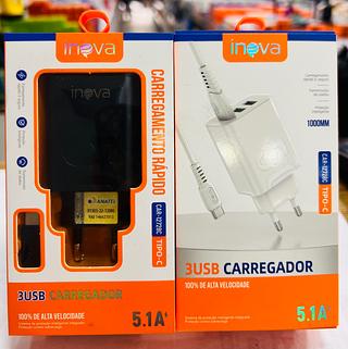 CARREGADOR ( 5.1A ) PARA ANDROID ( TC ) . ( INOVA )
