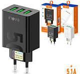 FONTE DE CARREGADOR ( 5.1A ), COM ( 3 USB ). (INOVA )