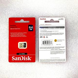 PEN DRIVE MINI ( 64GB ), [ USB 2.0 ], ORIGINAL. ( SanDisk )