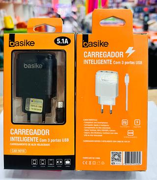 CARREGADOR ( 5.1A ) PARA ANDROID ( V8 ). ( BASIKE )