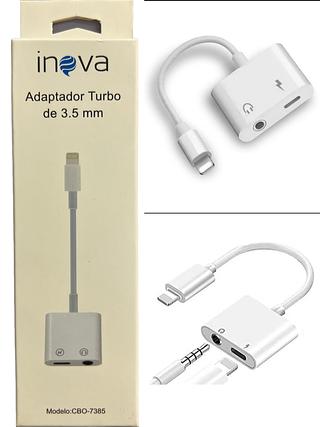 CABO ADAPTADOR 2 EM 1 DE FONE DE OUVIDO ( P2 ) E CARREGADOR PARA IPHONE ( I6 ), P2 | IP. ( INOVA )