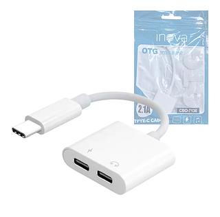 Adaptador OTG TIPO- C para 2 TIPO-C Áudio e Carregador 2.1A