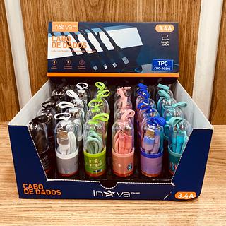 CABO NO TUBO ( 3.4A ) PARA ANDROID ( TC ), ( 1M ). ( INOVA )