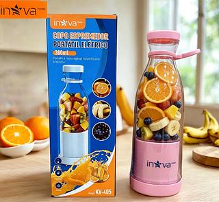 MINI LIQUIDIFICADOR PORTÁTIL, RECARREGÁVEL, MODELO GARRAFA. ( INOVA )