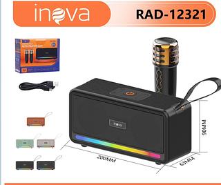 CAIXA DE SOM ( 10W ), RECARREGÁVEL, COM ( 1-MICROFONE ), ( LED RGB ), ( TF CARD, RÁDIO FM, USB, BT, AUX TWS, MIC ). ( INOVA )