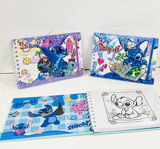 LIVRO PARA COLORIR ( STITCH ), PEQUENO ( A6 ) COM ( 50 FOLHAS ), CAPA DURA.