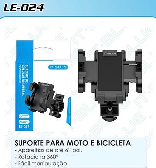 SUPORTE UNIVERSAL DE CELULAR PARA MOTO E BICICLETA. ( IT-BLUE )