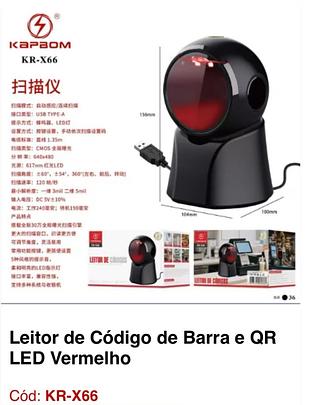 Leitor De Codigo De Barra e QR LED Vermelho (KAP-BOM)