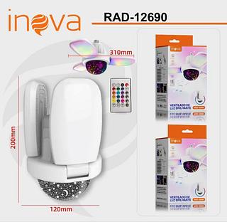 VENTILADOR CAIXA DE SOM ( 3W ) COM LUMINÁRIA ( RGB ). ( INOVA )