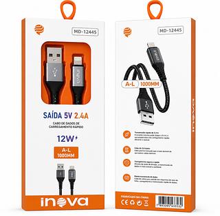 Cabo Lightning 1M 12W 2,4A – Carregamento Rápido e Transferência de Dados