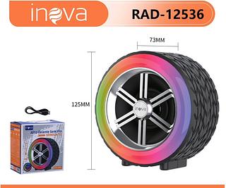 CAIXA DE SOM ( PNEU ), RGB, RECARREGÁVEL ( BT, RÁDIO FM , TF CARD, AUX ). ( INOVA )