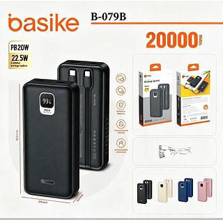 Carregador Power Bank Portátil 20000mah Universal Saida 2 Cabos 2 portas USB Tipo-C (basike)