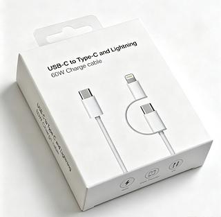 USB-C To Type-C and Lightning 60W Charge Cable