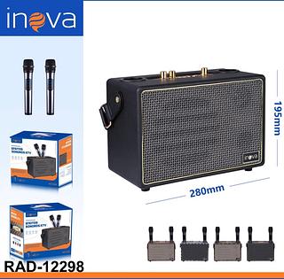 CAIXA DE SOM ( 25W ), COM ( 2 ) MICROFONES, KARAOKÊ. ( INOVA )