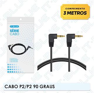 CABO DE AUDIO ( P2 ) PARA ( P2 ) COTOVELO, ( 3M ). ( IT-BLUE )