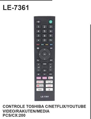 Controle Toshiba C/Netflix/Youtube Video/Rakuten/Media