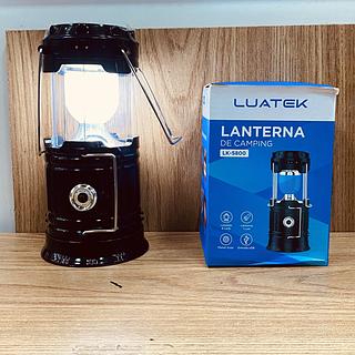 LAMPIÃO CAMPING, COM LANTERNA RECARREGÁVEL. ( LUATEK )