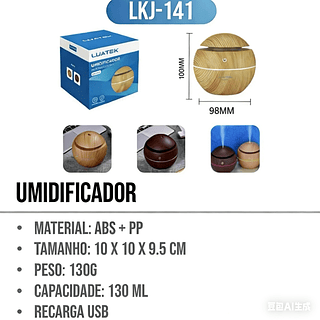 UMIDIFICADOR DE AR COM LUMINÁRIA, ( DIFUSOR E AROMATIZADOR )