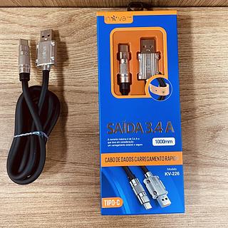 CABO COM CONECTOR DE METAL PARA ANDROID ( TC ) 3.4A, 1M. ( INOVA )